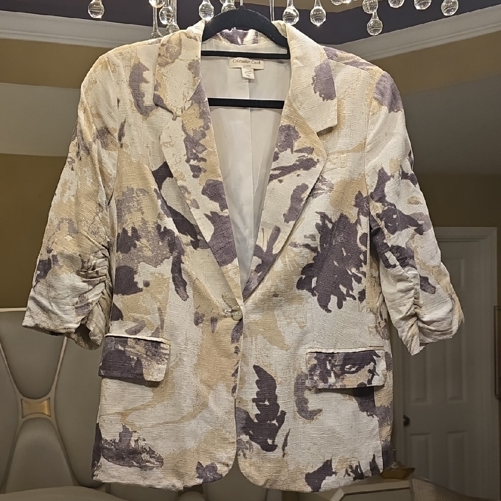 Coldwater Creek Abstract Pattern Blazer Size 14 P
